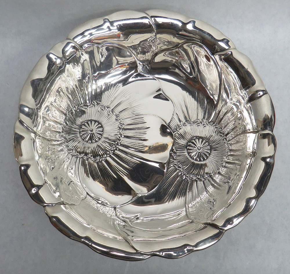 WALLACE POPPY PATTERN STERLING SILVER 10" FRUIT BOWL #123