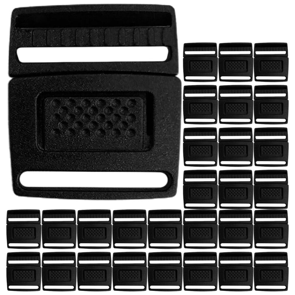 Abaodam 100Pcs Quick Side Release Buckles Adjustable 2.50X2.30X0.50CM, Black