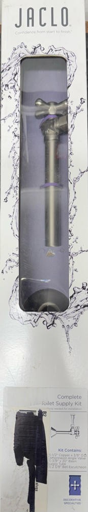 Jaclo 629-72-SN Quarter Turn Angle Pattern Toilet Supply Kit, Satin Nickel