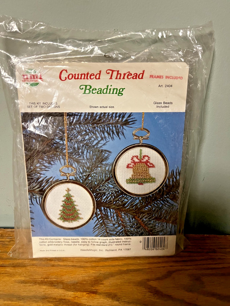 Vintage NMI Needle Magic Counter Thread Beading KITS NEVER OPENED CHRISTMAS