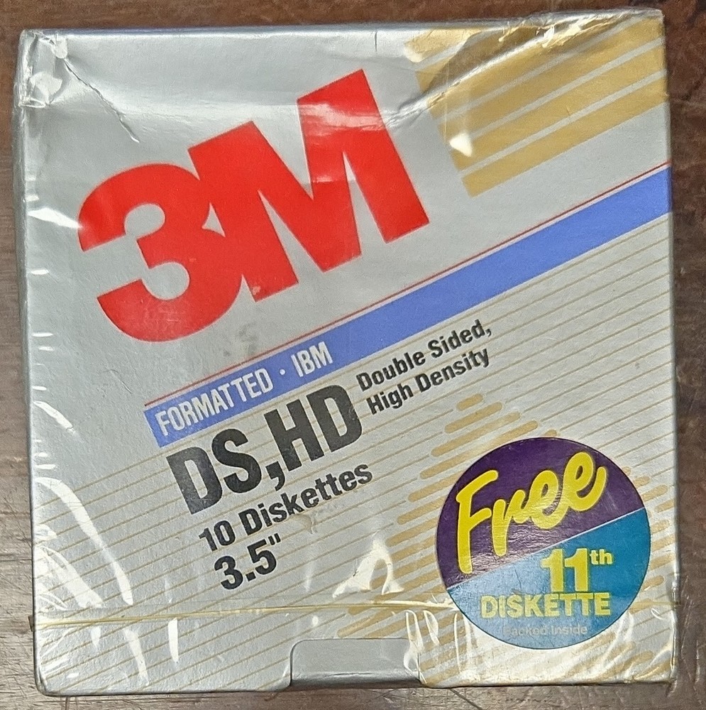 3M Formatted DS,HD Double Sided, High Density 3.5" Diskettes - NEW
