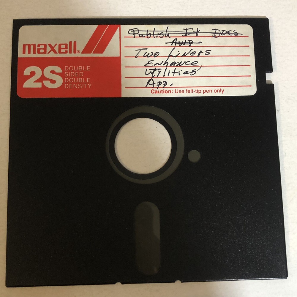 Vintage Maxell 2S Black Floppy Disk