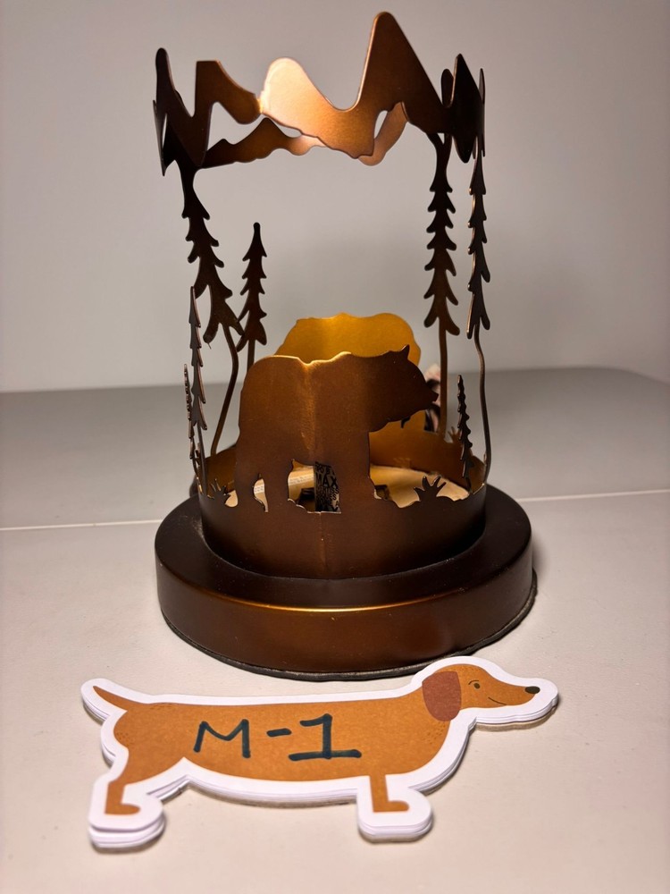 Metal Candle Holder Bear Silhouette