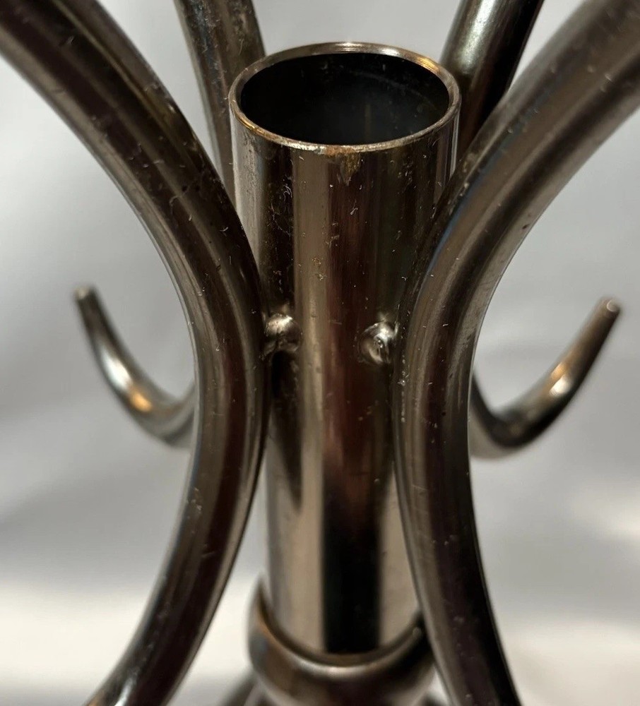 Vintage Wrought Iron Fireplace Tool Stand Twisted Scroll Design 29"