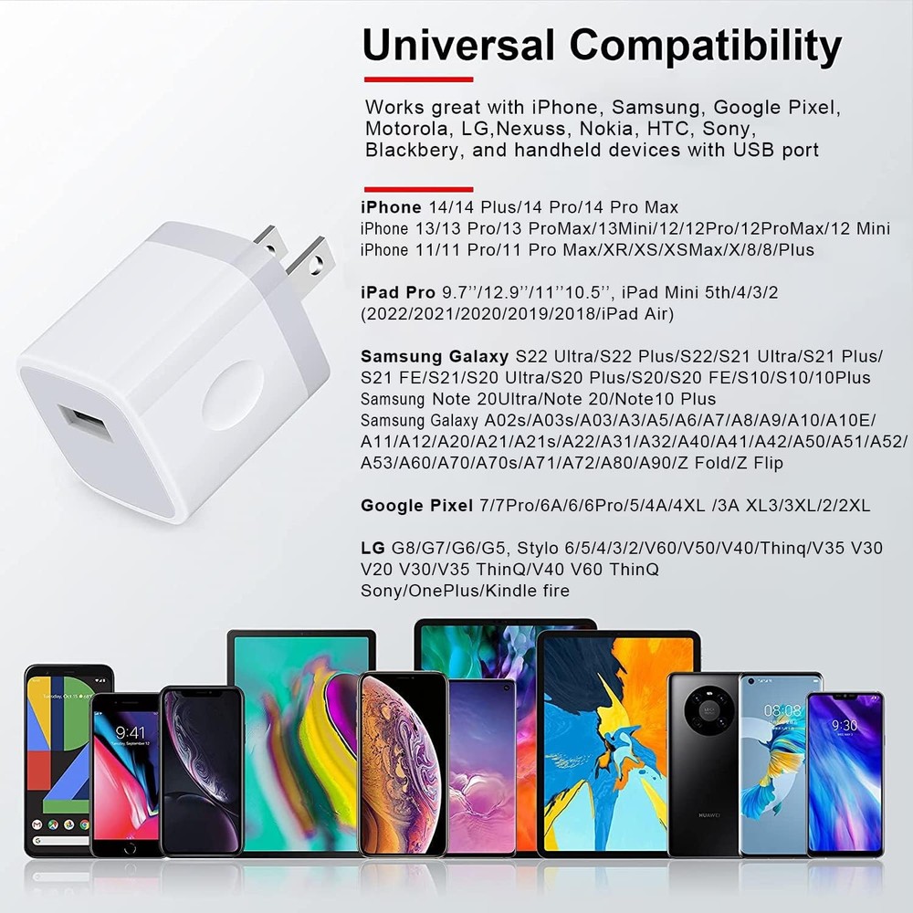 Charging Blocks for iPhone, Charger Box Sicodo 3Pack 3Pack-White, 3Pack-White