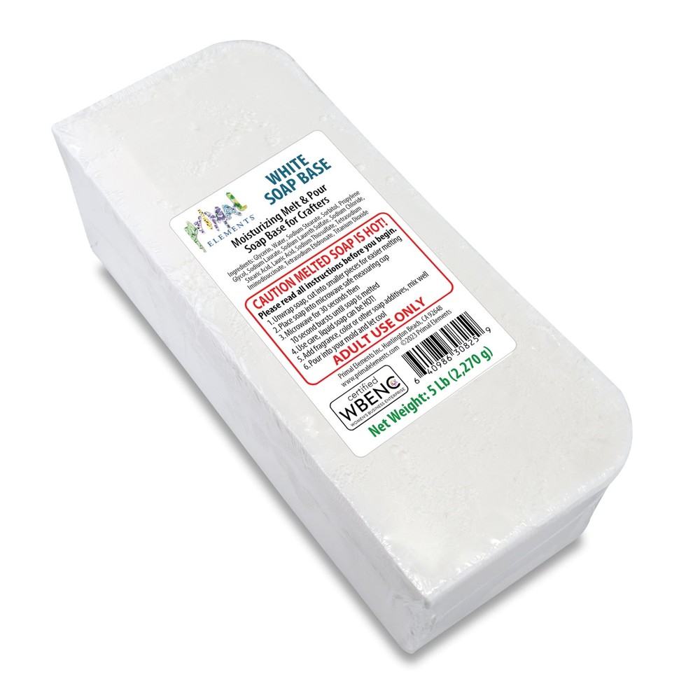 Primal Elements White Soap Base - Moisturizing 80 Ounce (Pack of 1),