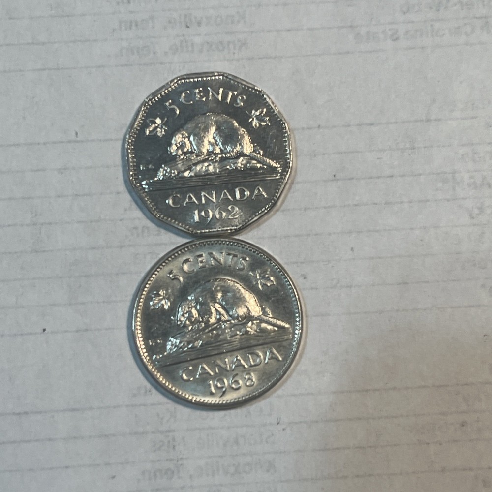 2- Canada - 5 Cents - 1962-1968 uncirculated