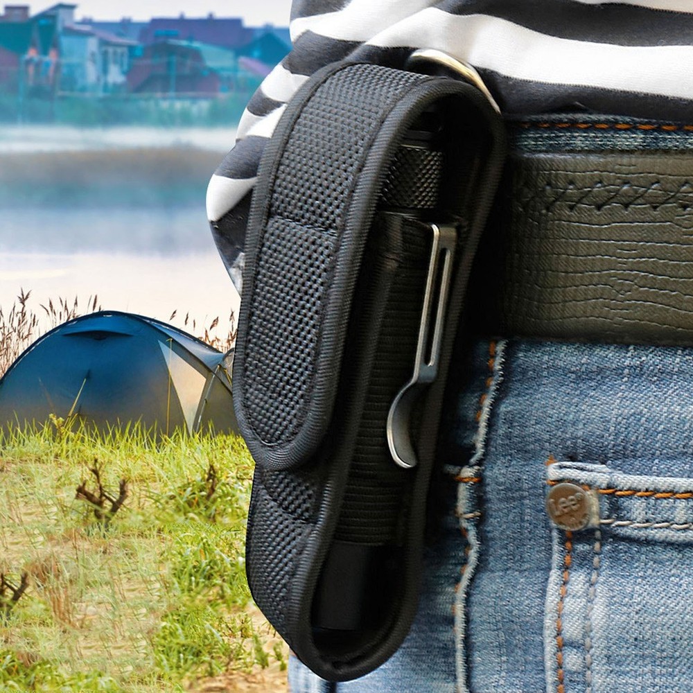 Flashlight Pouch Holder Nylon Belt Holster LED Flashlight Torch Protective Case