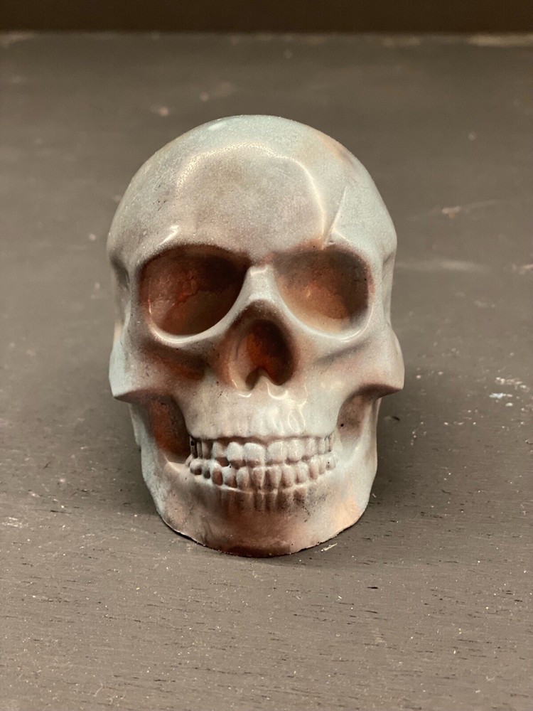 Handmade Concrete Skull Figure