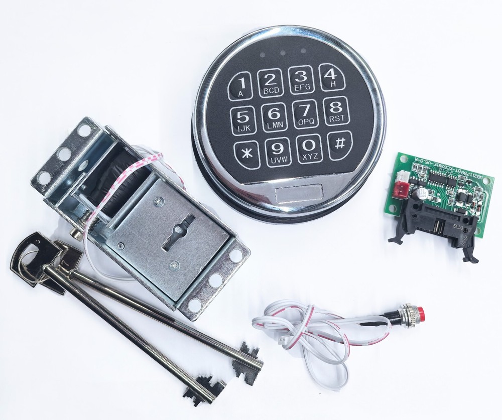 Gun Safe Lock Replacement Electronic Safe Lock Solenoid Lock & 2 Master Key