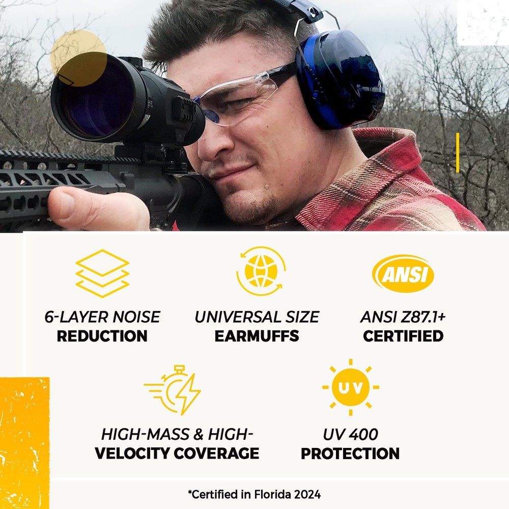 TradeSmart High-Performance Earmuffs for Shooting Range & Multi-fit, Grey