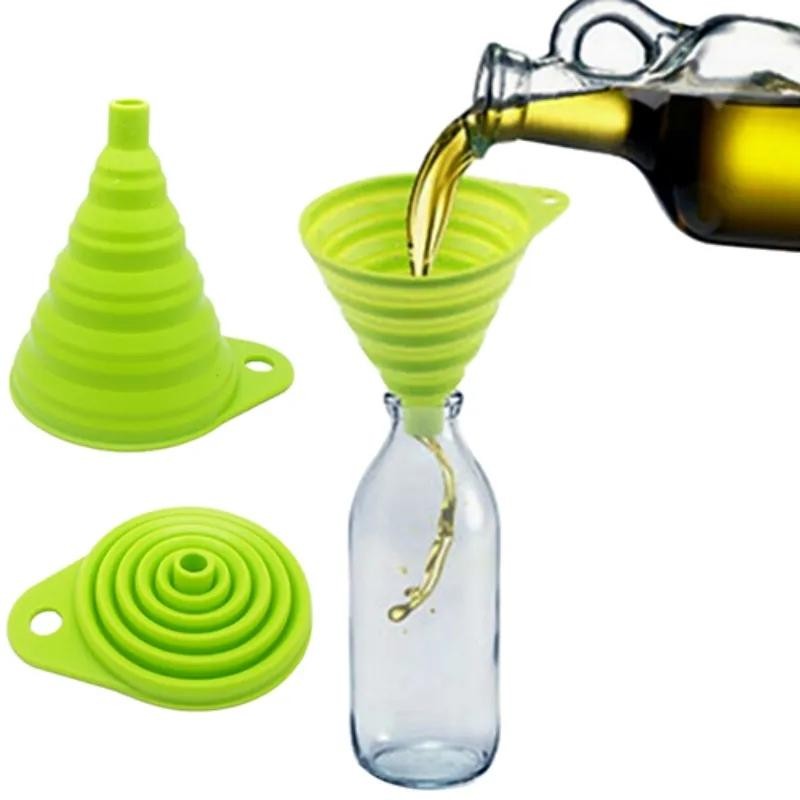 Mini Foldable Silicone Funnel Collapsible Portable Kitchen Tool