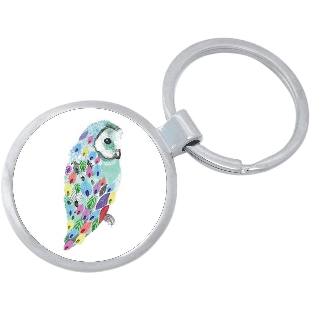 Rainbow Owl Keychain - Includes 1.25 Inch Loop for Keys or Backpack