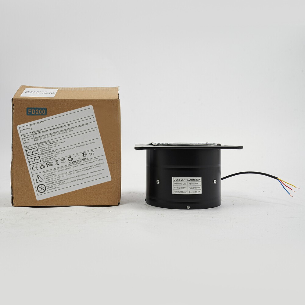 8" Wall-Mounted Exhaust Fan with Backdraft Damper for Kitchen Ventilation