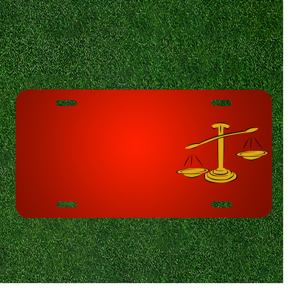 Custom Personalized License Plate With Add Names To Scale Balance Libra