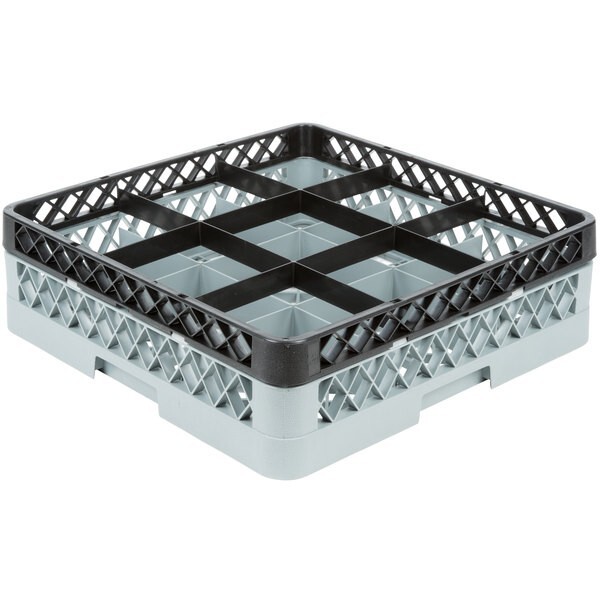 2 PACK Restaurant Dishwasher Glass Rack with 9 Compartments and ONE Extender