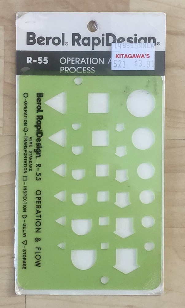 NEW Berol RapiDesign Template R-55 - Operation and Flow Process
