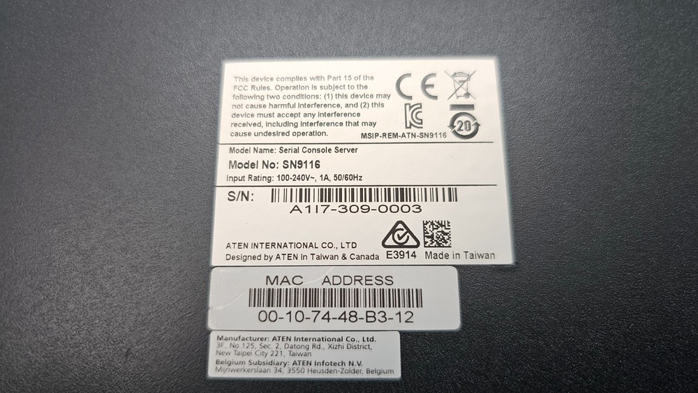 ATEN Altusen SN9116 Serial Console Server