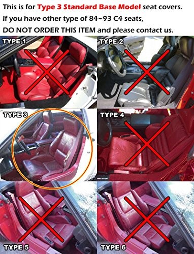 1984~1993 Chevy Corvette C4 Standard (Type 3) Artificial Leather Black/Red