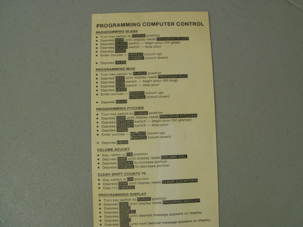 Draft Beer Delivery System Mug Pitcher Computer Control Tap