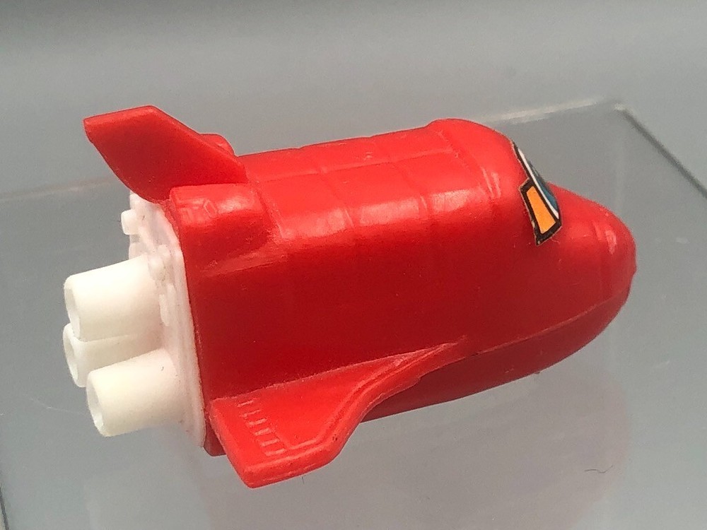 1990s Red ROCKET SPACE SHIP Toy CANDY CONTAINER Vintage