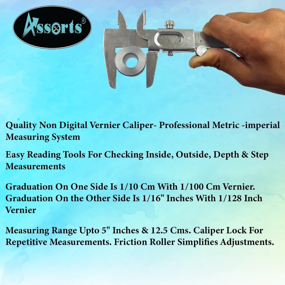 Non Digital Vernier Caliper Measuring System Tools for Inside, Measurements