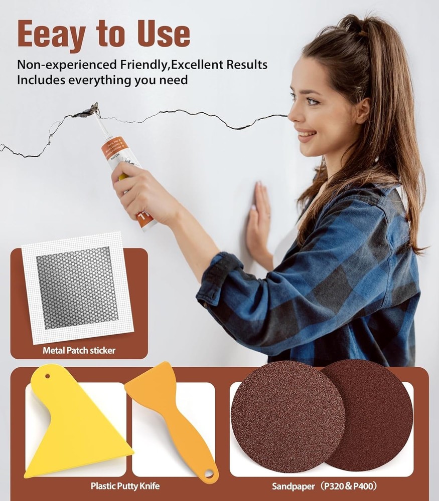 Drywall Repair Kit: 2 Pack Wall Patch Agents for Efficient Home Fixes