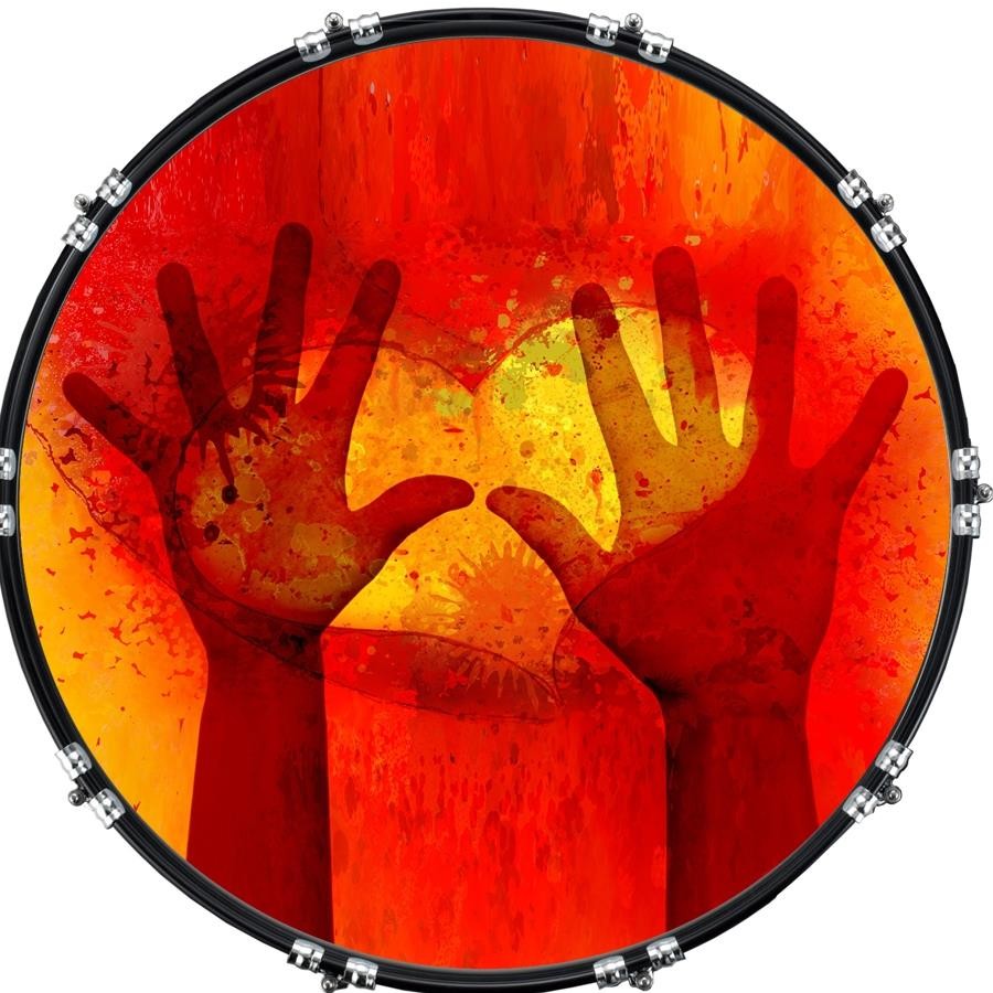 22" Custom Bass Kick Drum Front Head Graphic Graphical Help 1