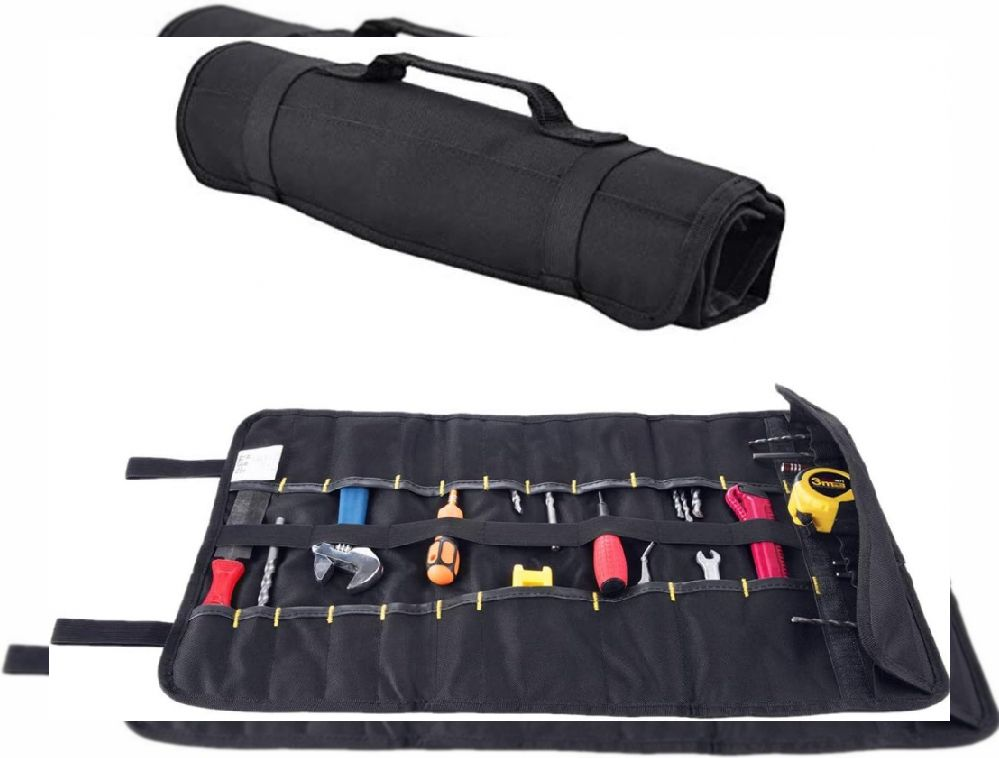 1/2 Pcs Tool Roll Organizer Storage-Wrench Organizer&Tool 1pc black