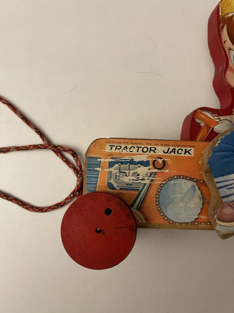 Tractor Jack Pull Toy Vintage Noma Corp