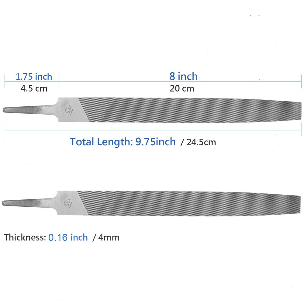 Axe File Sharpener Set 2pcs 8inch Flat Metal Axe File Rectangular Cut Mill Smoot