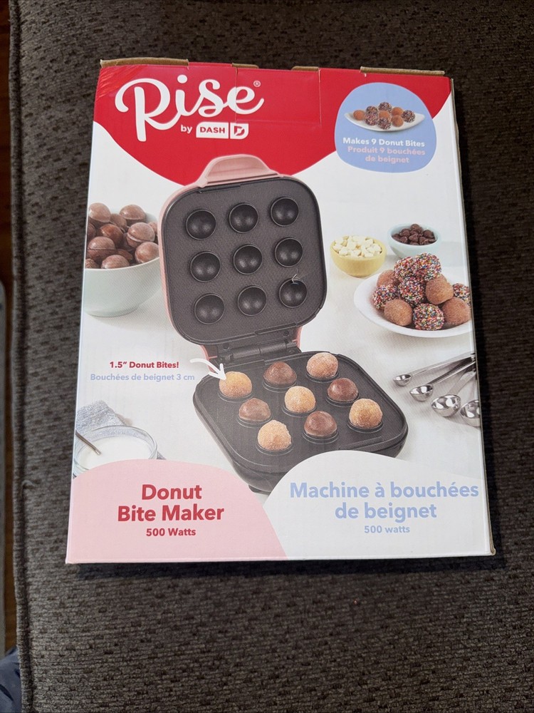 Dash Donut Bite Maker, 9 Donut Bites, Rose NEW
