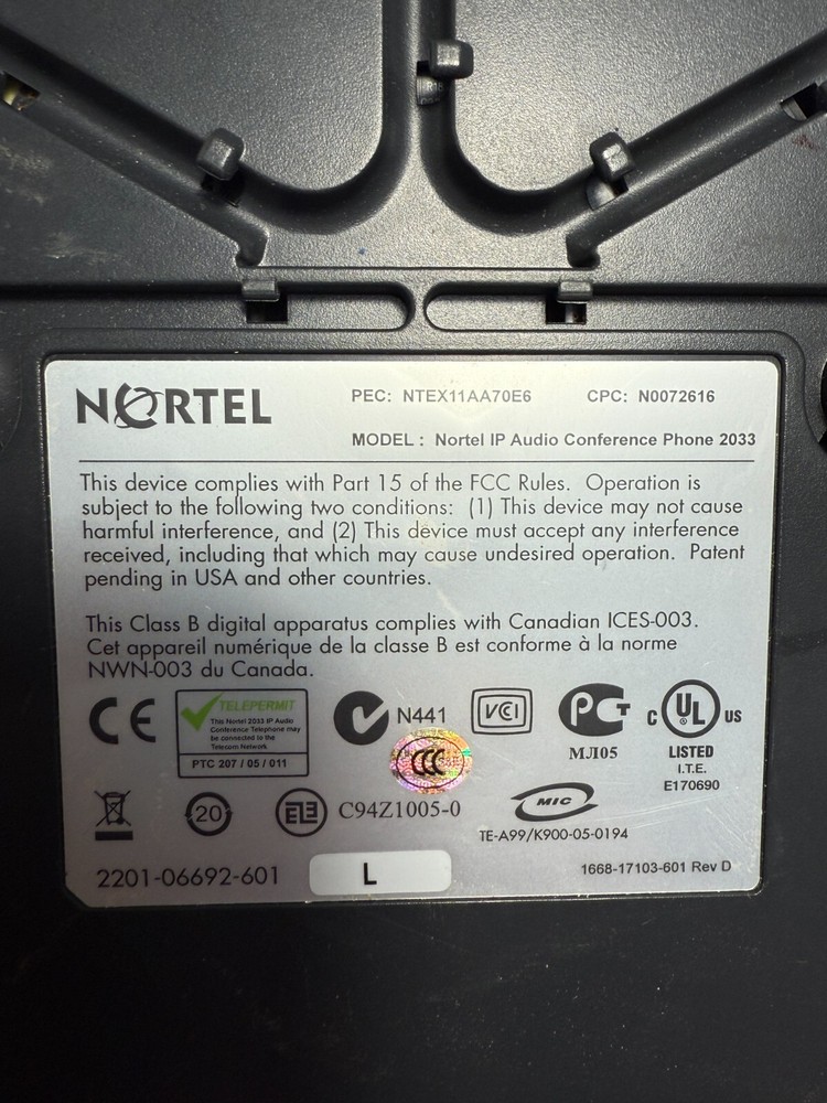 Nortel IP Audio Conference Phone 2033 Polycom