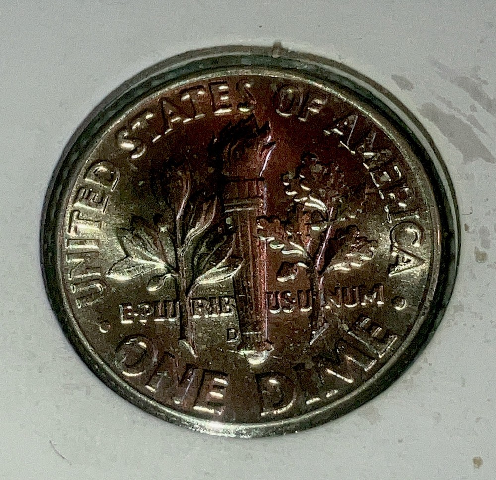 1964 D Roosevelt Dime • 01 • 90% Silver •
