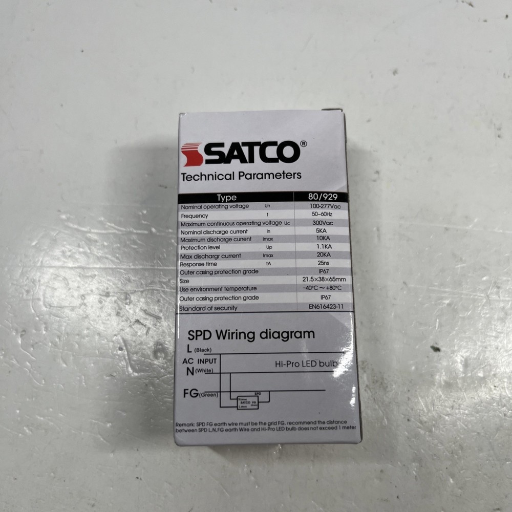 LED HID SURGE PROTECTOR - 100-277V - SATCO-80-929 New