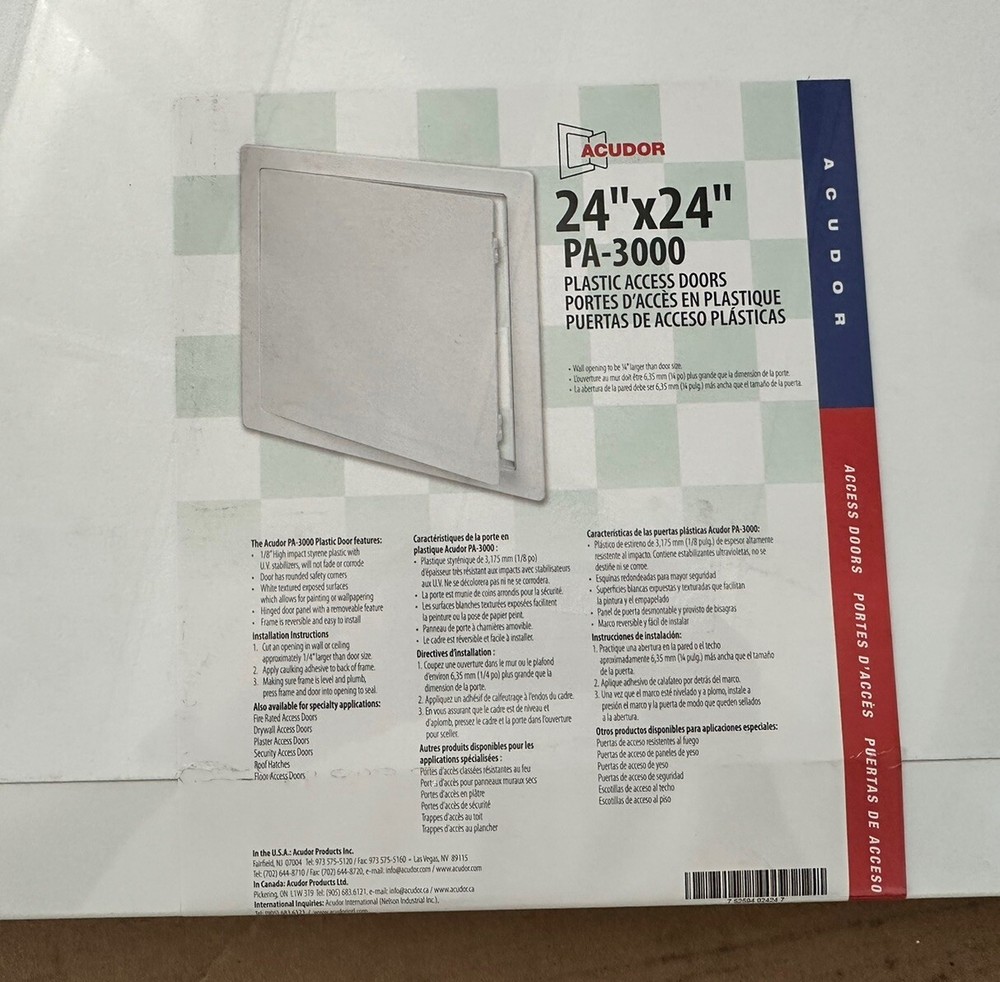 Acudor Products 24 in. x 24 in. Plastic Wall or Ceiling Access Panel
