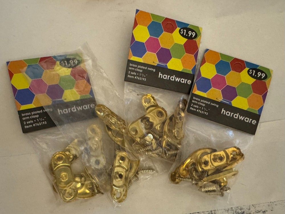 NEW  8  BRASS  SWING ARM LATCHES