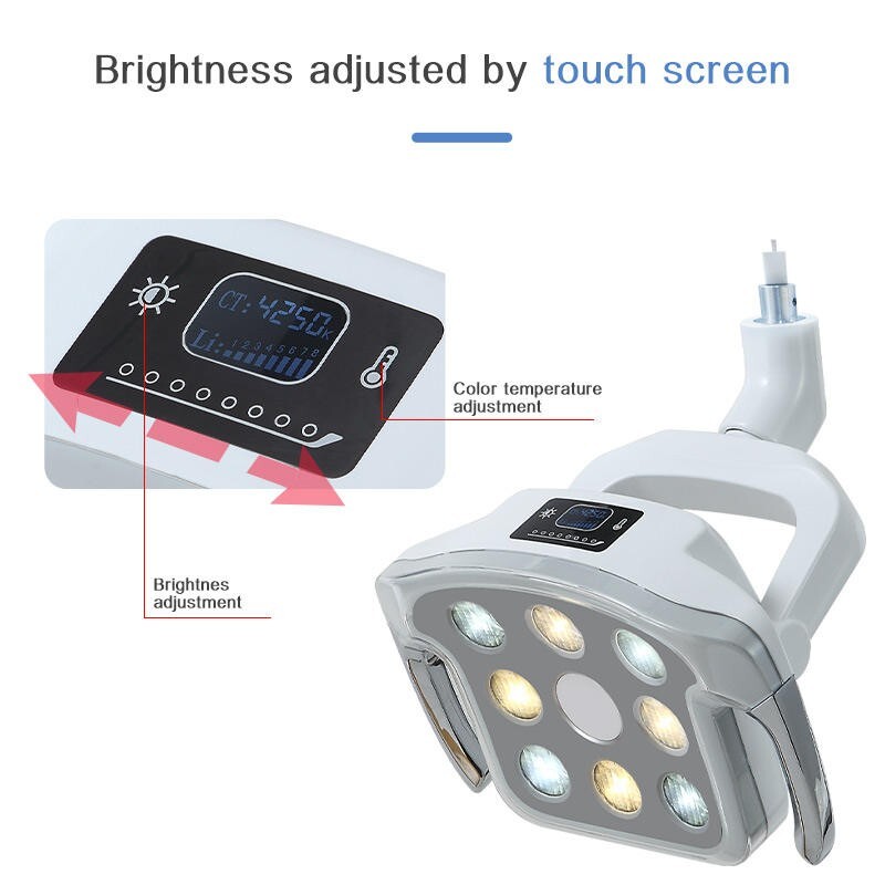 Dental Operating Light Ceiling Mounted 8 Bulbs LED Light with Sensor Touch Sceen