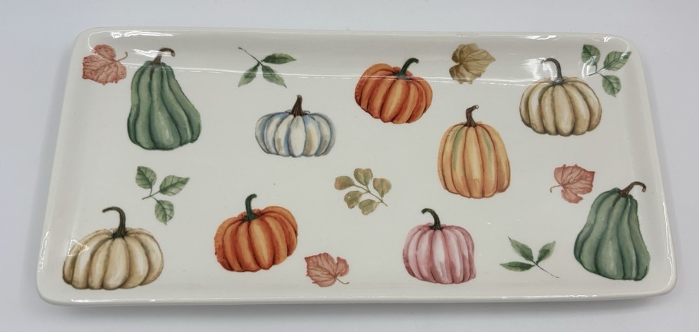 Maxcera pumpkin platter serving dish ceramic fall Thanksgiving New