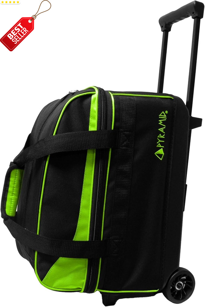 Prime Double Roller 2 Ball Bowling Bag Shoe Compartment Locking Handle US