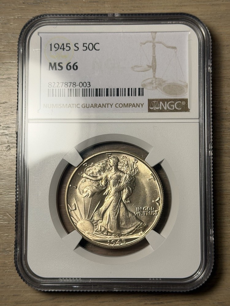 1945 S Walking Libert Half Dollar NGC MS 66