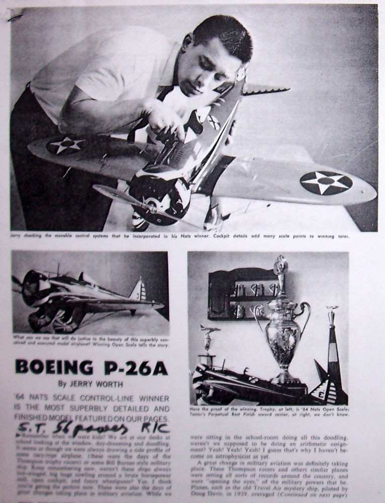 Boeing P-26A PLAN + CONSTRUCTION ARTICLE for 41" EXACT SCALE UC Model Airplane