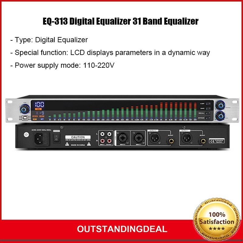 EQ-313 Digital Equalizer 31 Band Equalizer for Bar Home Stage Performance os67