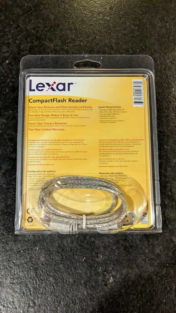 Lexar USB 2.0 Compact Flash Reader RW020-001 CompactFlash New In Package