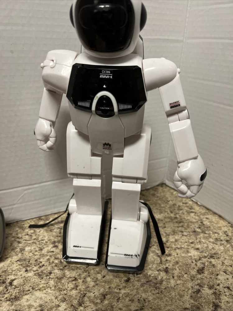 Vintage Silverlit Maxibot Max 1 GX 386 Programmable Remote White 12" Robot