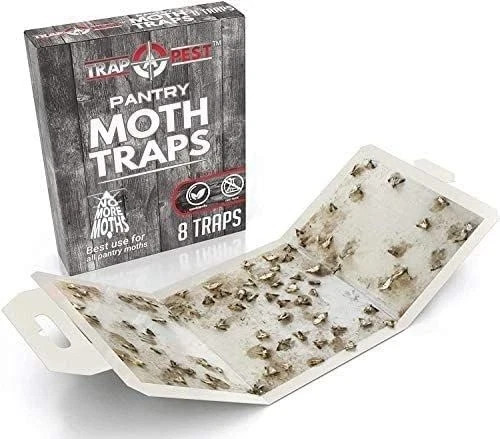 8 Pack Pantry Moth Traps Safe Glue with Pheromones Effective Adhesive Non Toxic