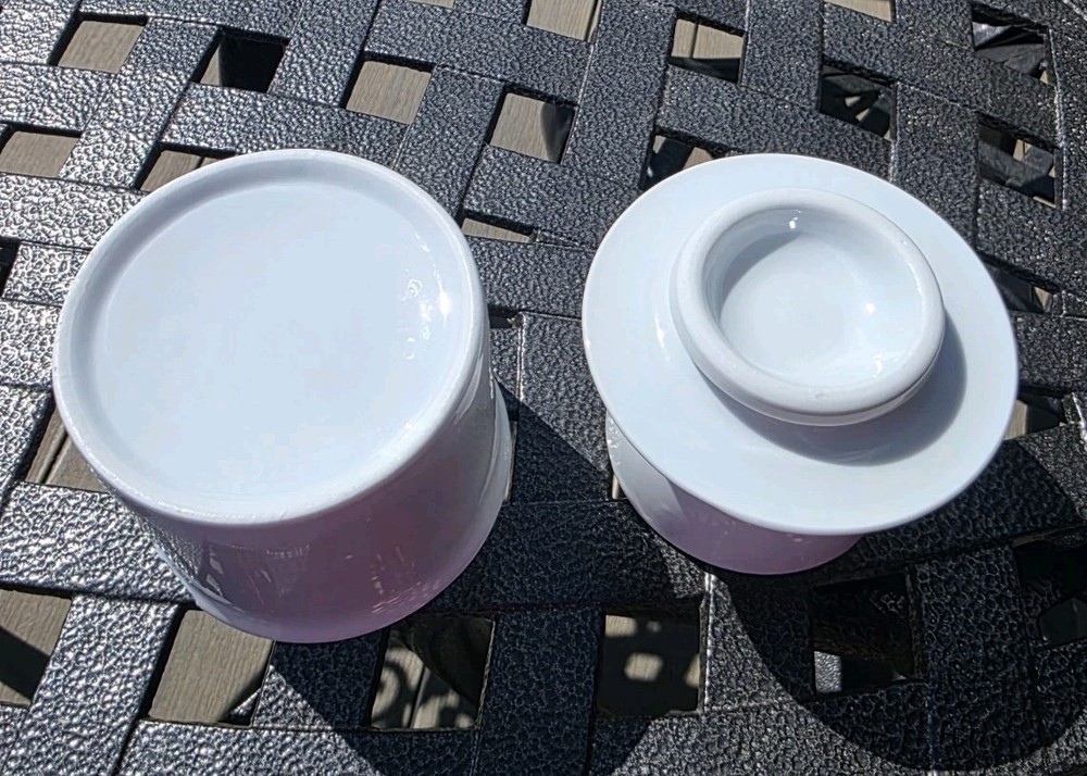 White Stoneware Butter Crock
