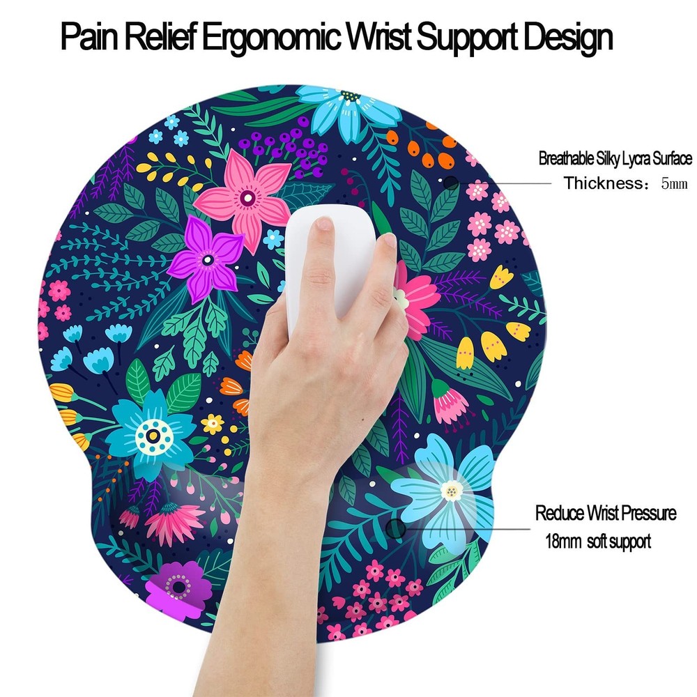 Memory Foam Wrist Support Mouse Pad Comfortable Padded Wrist Mousepads 9in X1...