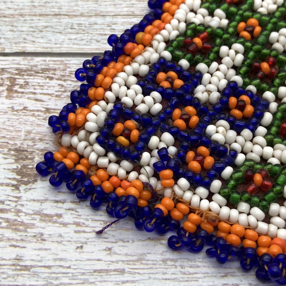 Vintage Evil Eye Patch Kuchi Tribal Textile Missing Beads (18724)