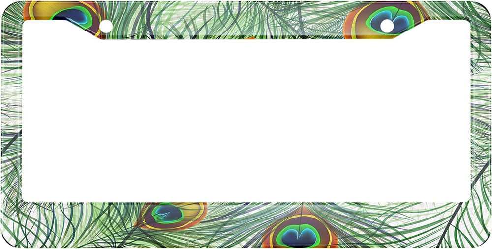 Peacock Feather Green License Plate Frame Beautiful Peacock Feather Pattern Lice